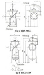 SU-6过滤器为大口径铸铁过滤器尺寸图