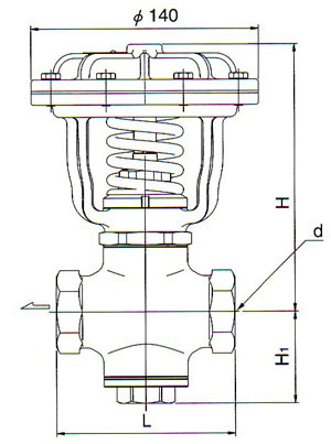 PD-1气动隔膜阀尺寸图