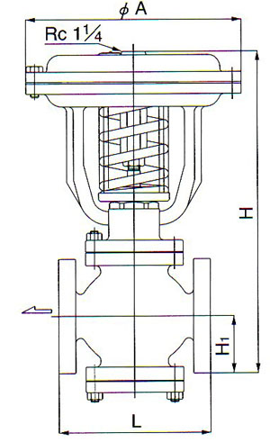 PD-2气动隔膜阀尺寸图