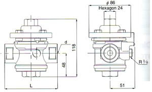 TS-7疏水阀尺寸图