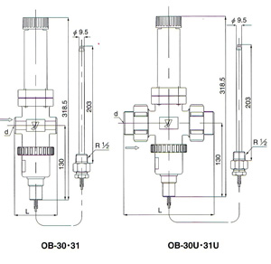 OB-30温度调节阀尺寸图